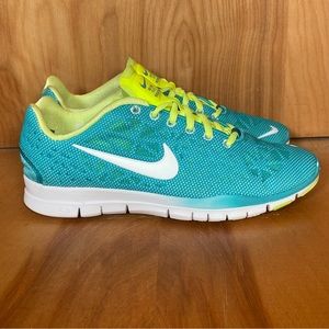 Womens 8 Nike Free TR Fit 3 Breathe Running Shoes Blue Yellow SEF1013